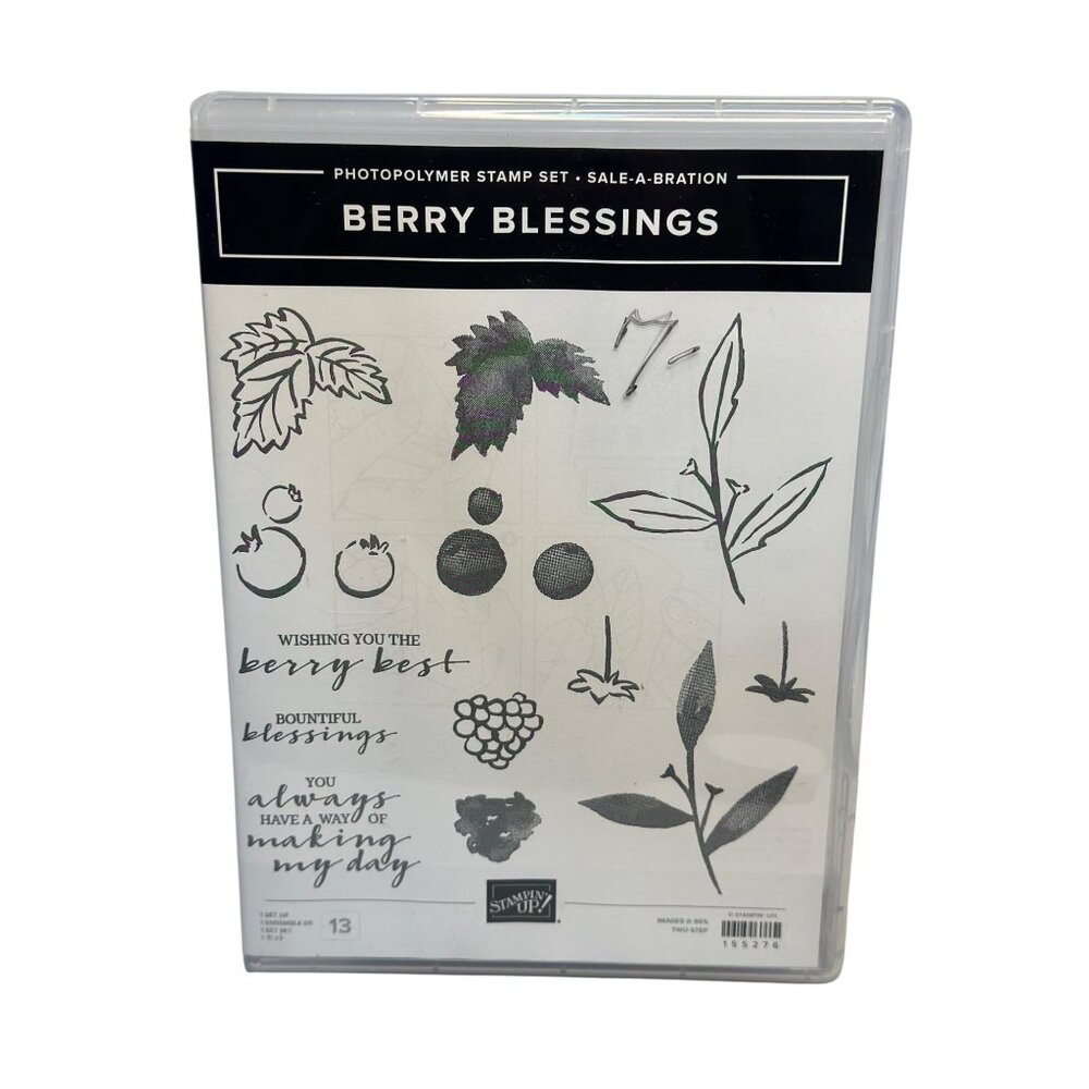 NIB Stampin’ Up! Berry Blessings 13-Piece Photopolymer Stamp Set Sale-A-Bration